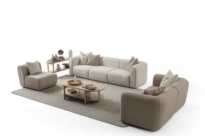2-Sitzer Sofa ausgeformte Polsterkörper Stoff Wohnzimmer Schweiz – Ahié