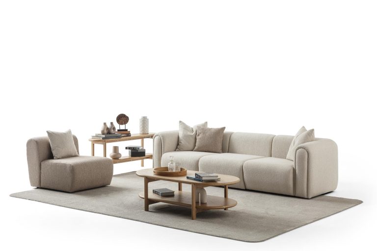 2-Sitzer Sofa ausgeformte Polsterkörper Stoff Wohnzimmer Schweiz – Ahié