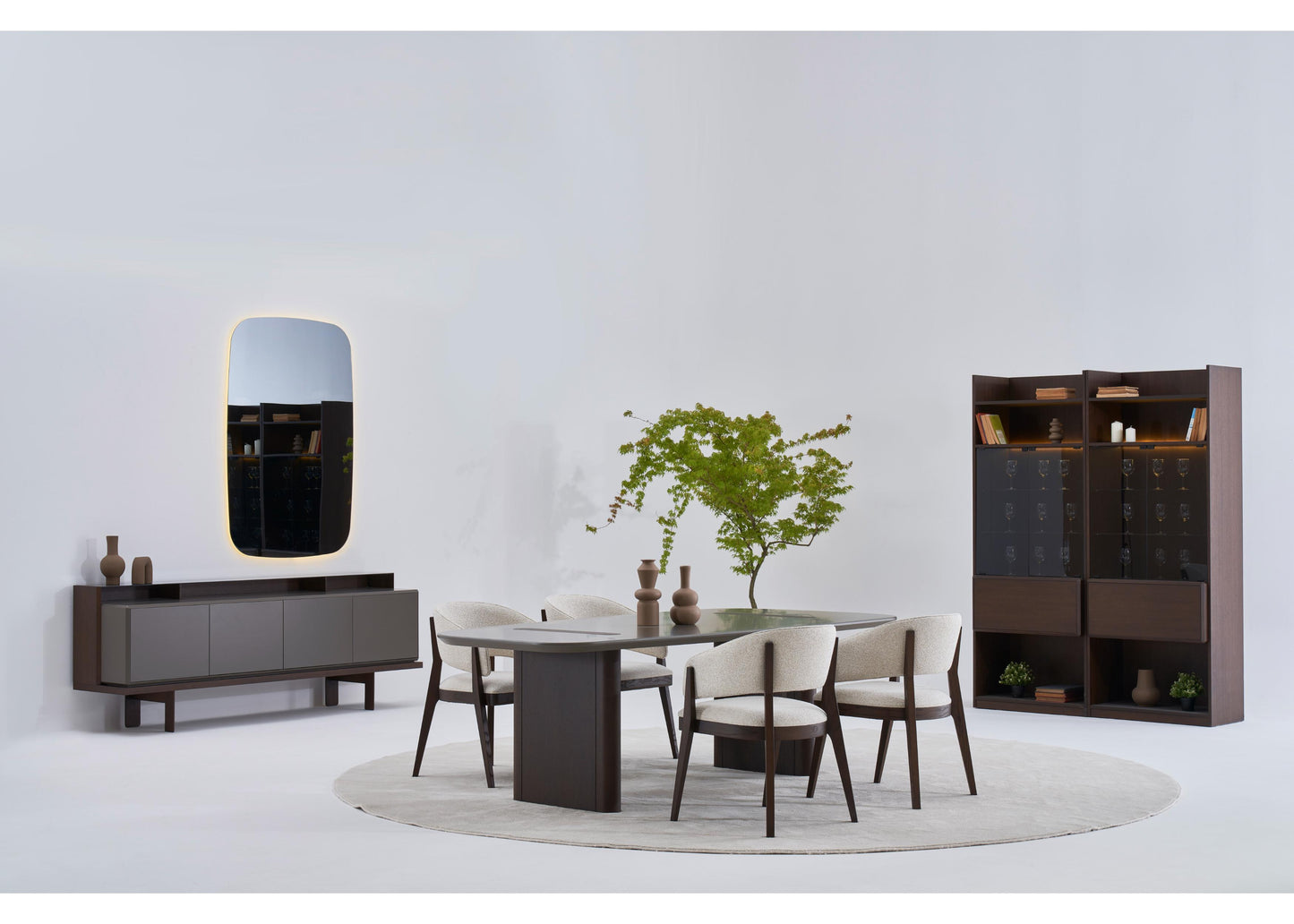 SB1208 Sideboard in Nussbaum und Grau