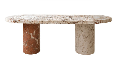 T2011 Esstisch aus zweifarbigem Marmor