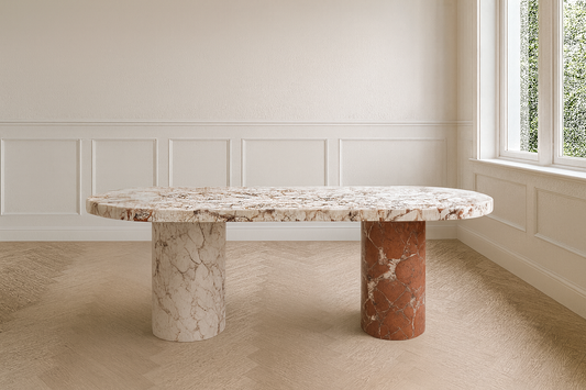 T2011 Esstisch aus zweifarbigem Marmor
