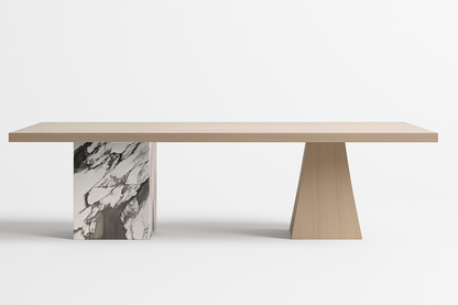 T2015 Esstisch aus Holz und Marmor