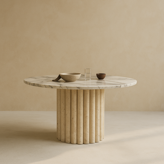 T2021 Runder Esstisch in Beigeton