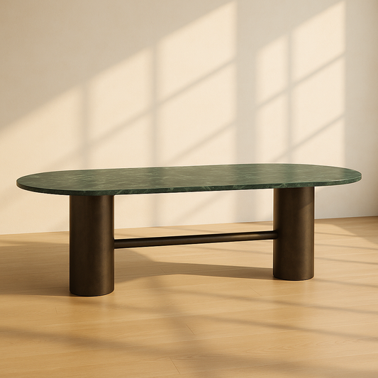 T2024 Ovaler Tisch in Grün und Bronze