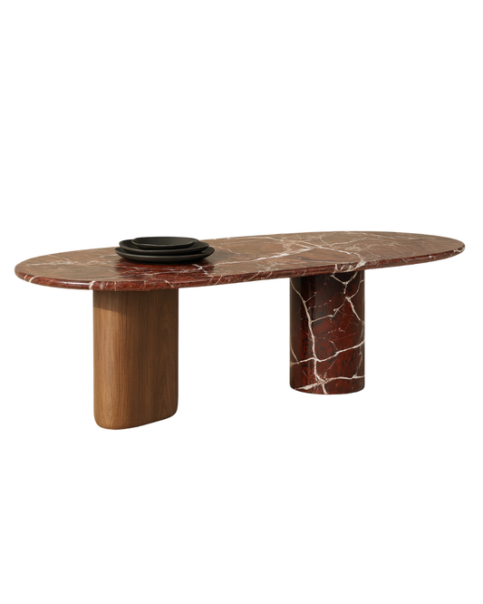 T2039 Esstisch aus rotem Marmor