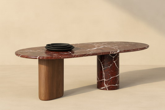 T2039 Esstisch aus rotem Marmor