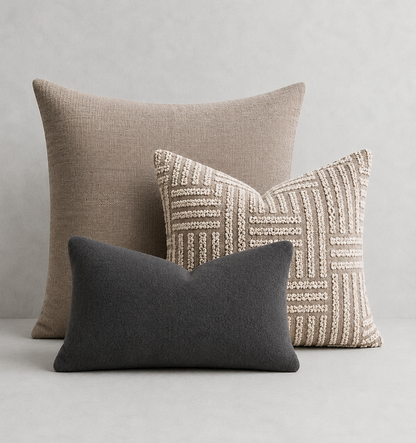 Kissen-Set Fransenkante Rautenmuster Sofa Wohnzimmer Schweiz – Ahié