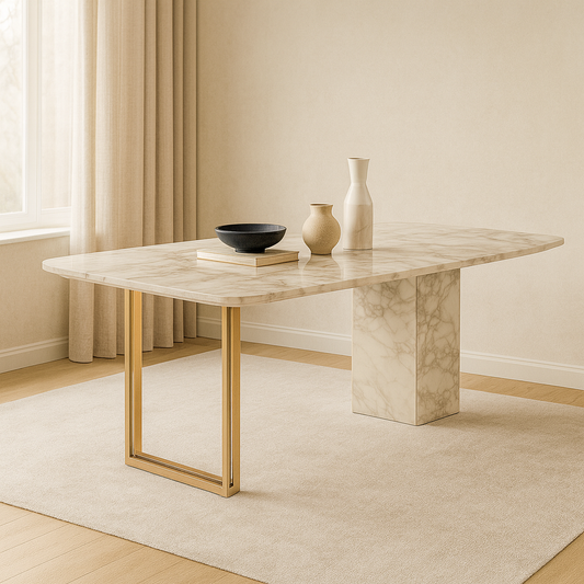 T2033 Esstisch mit Metalldetail