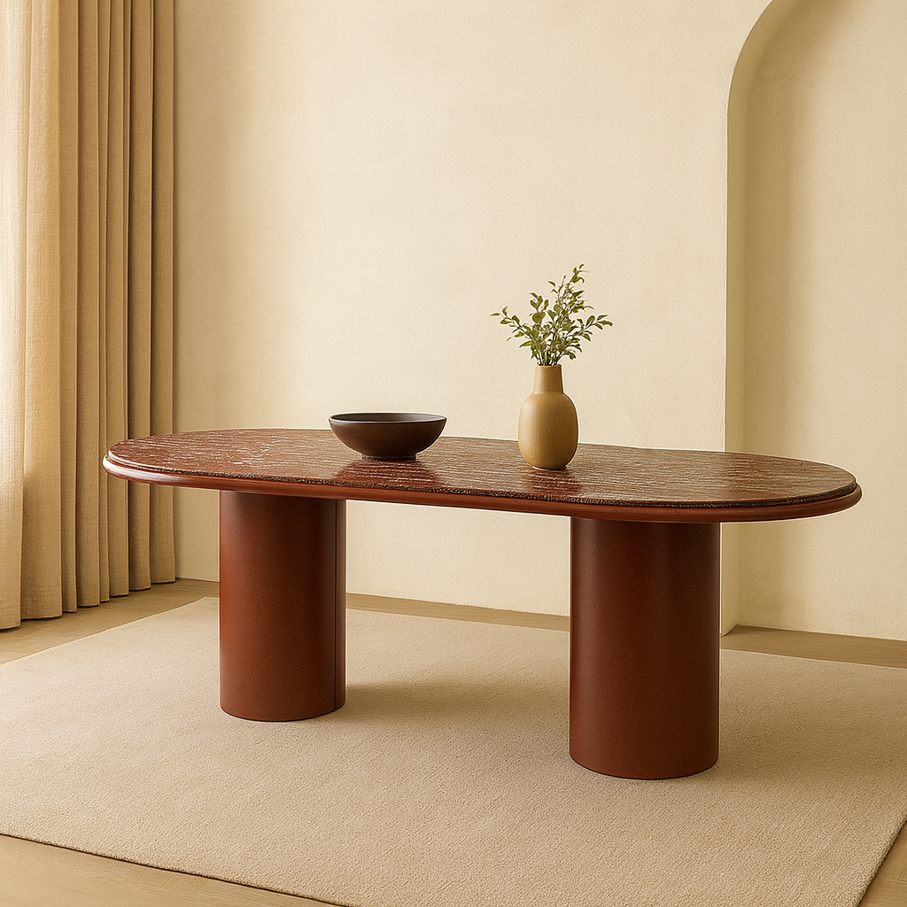 T2038 Esstisch in Dunkelrot