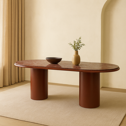 T2038 Esstisch in Dunkelrot